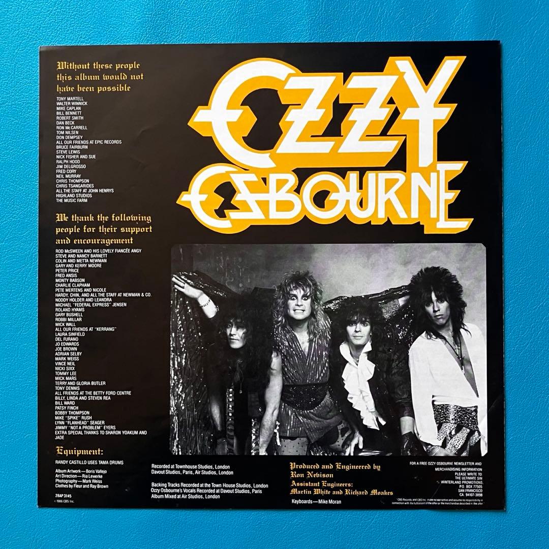 中古LP】【国内オリジナル盤】 【帯付き】 オジー・オズボーン/ 「罪と