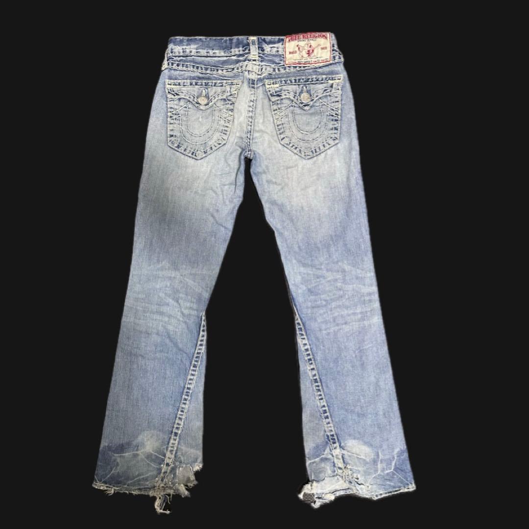 True Religion flare denim 白ステッチ 31×33 - メルカリ
