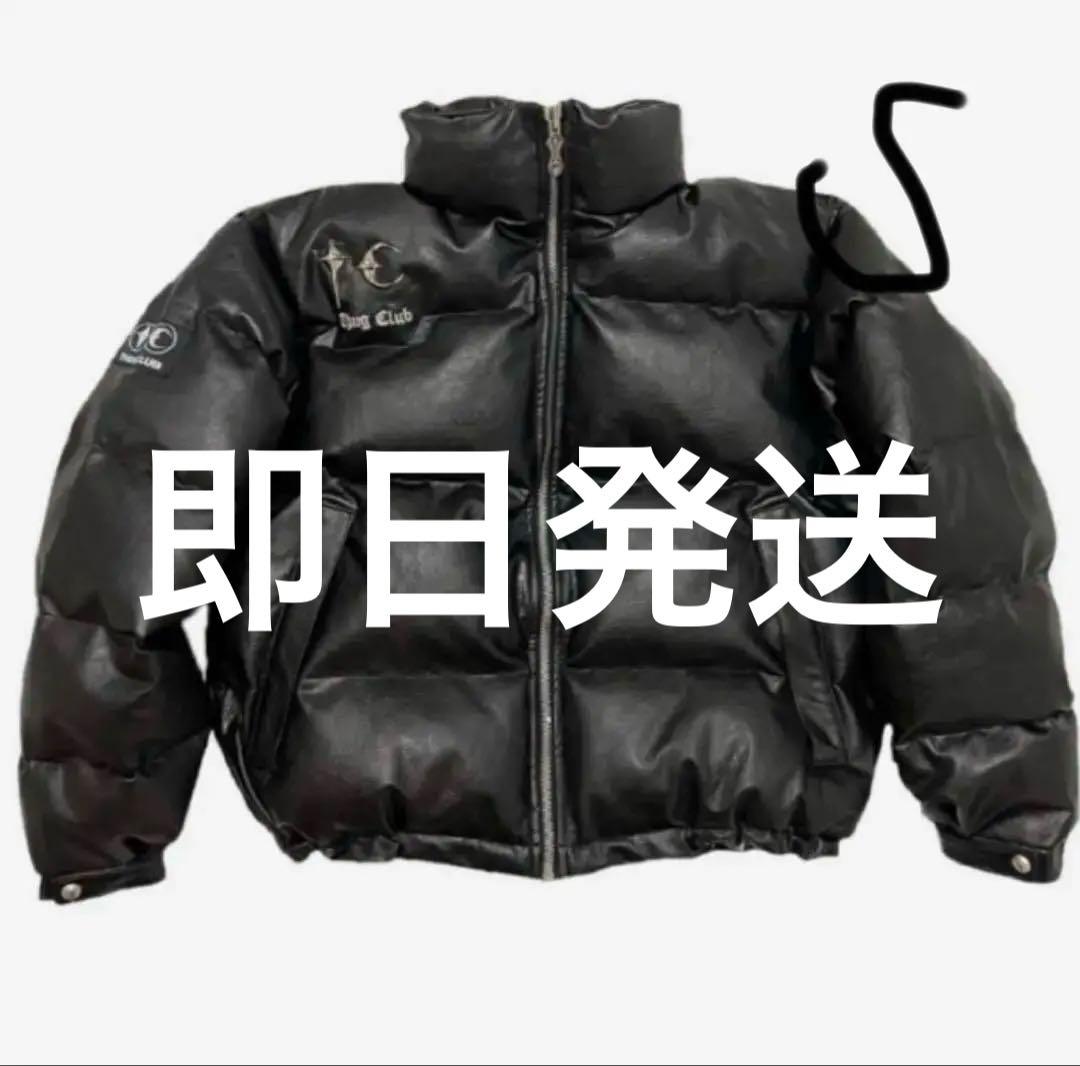 m*i様 THUG CLUB ダウンジャケット　サグクラブ　S Thug Club】Leather Puffer Jacket ダウンジャケット (Thug Club