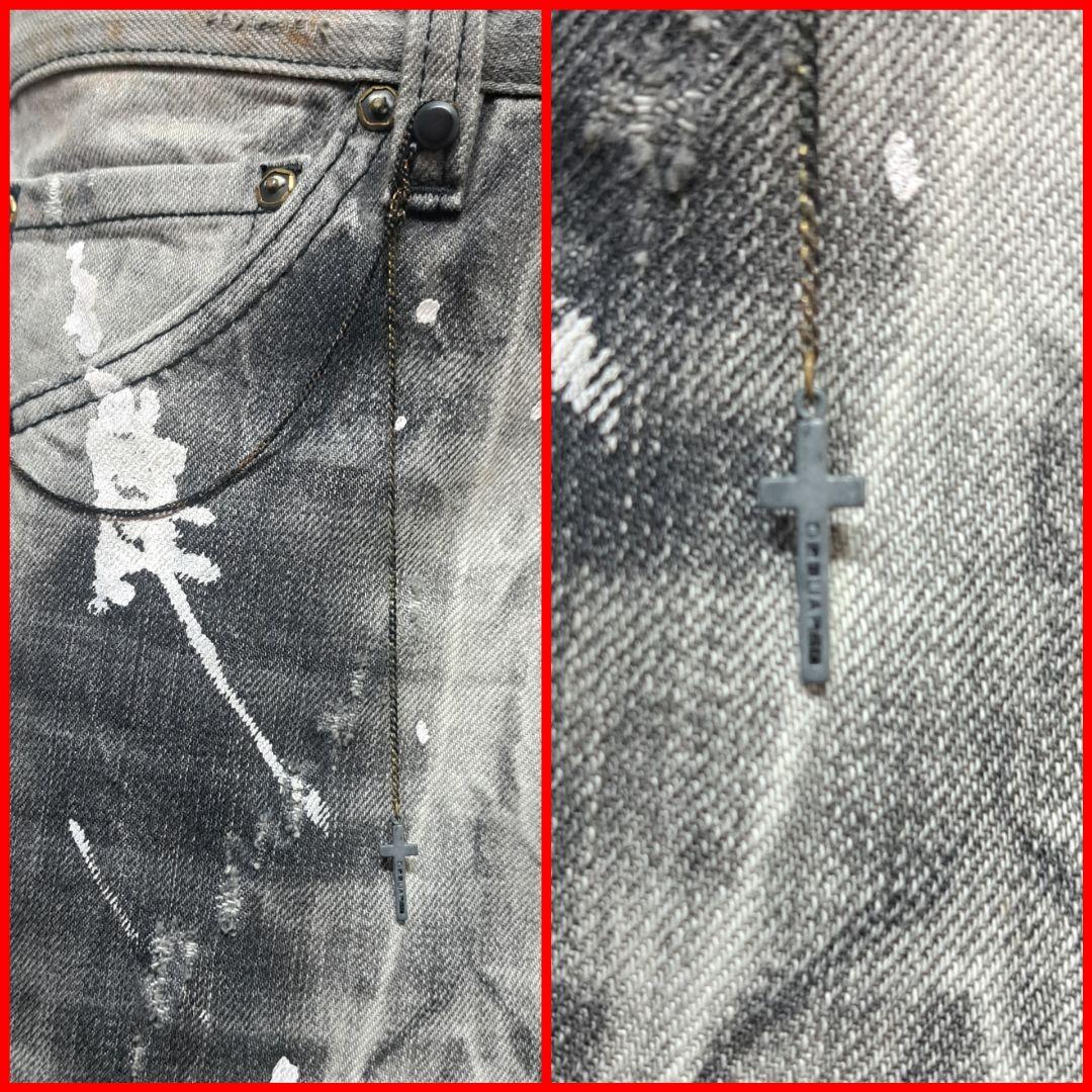 Dsquared2 クロスチャーム ブリーチ加工 クールガイジーンズ 48