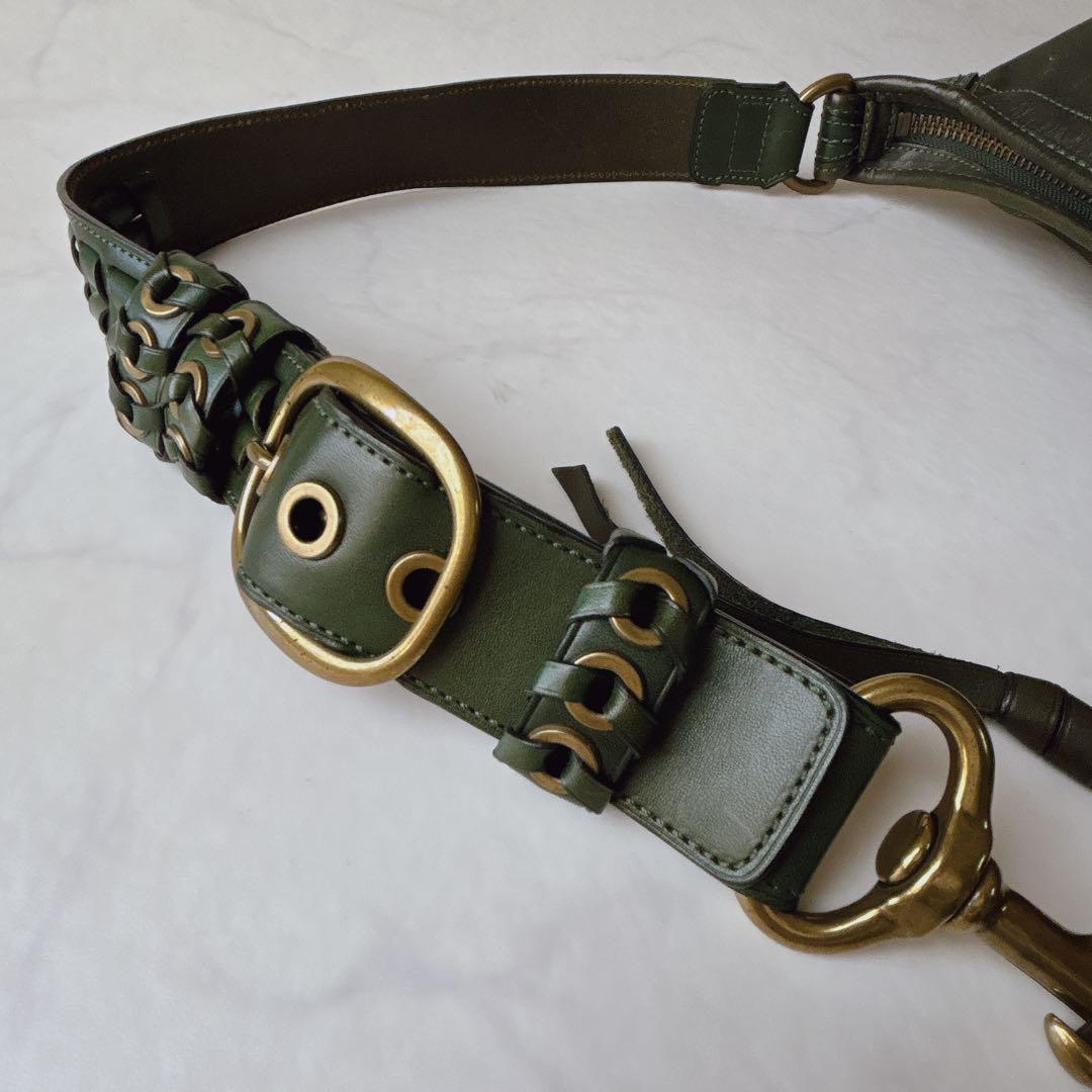 オールドコーチ グリーンレザー ブリーカー ダッフル バケツ型