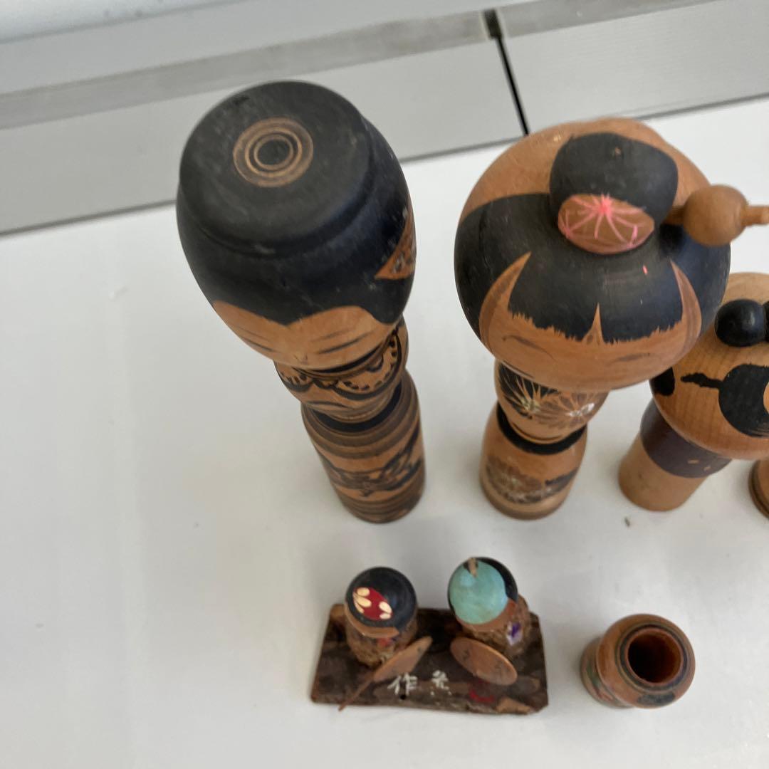 昭和レトロ 木製 伝統工芸 工芸品 小芥子 こけし7体セット まとめ売り