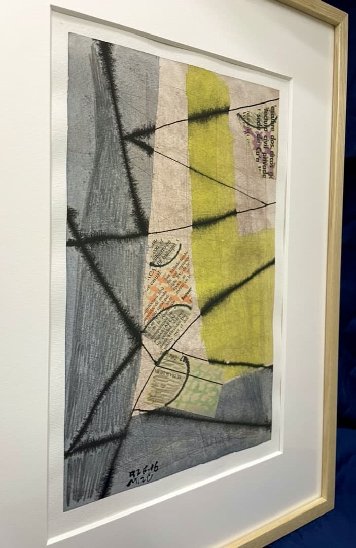 一点物◇ミズテツオ『無題』コラージュ 水彩 鉛筆 ペン 直筆サイン入り