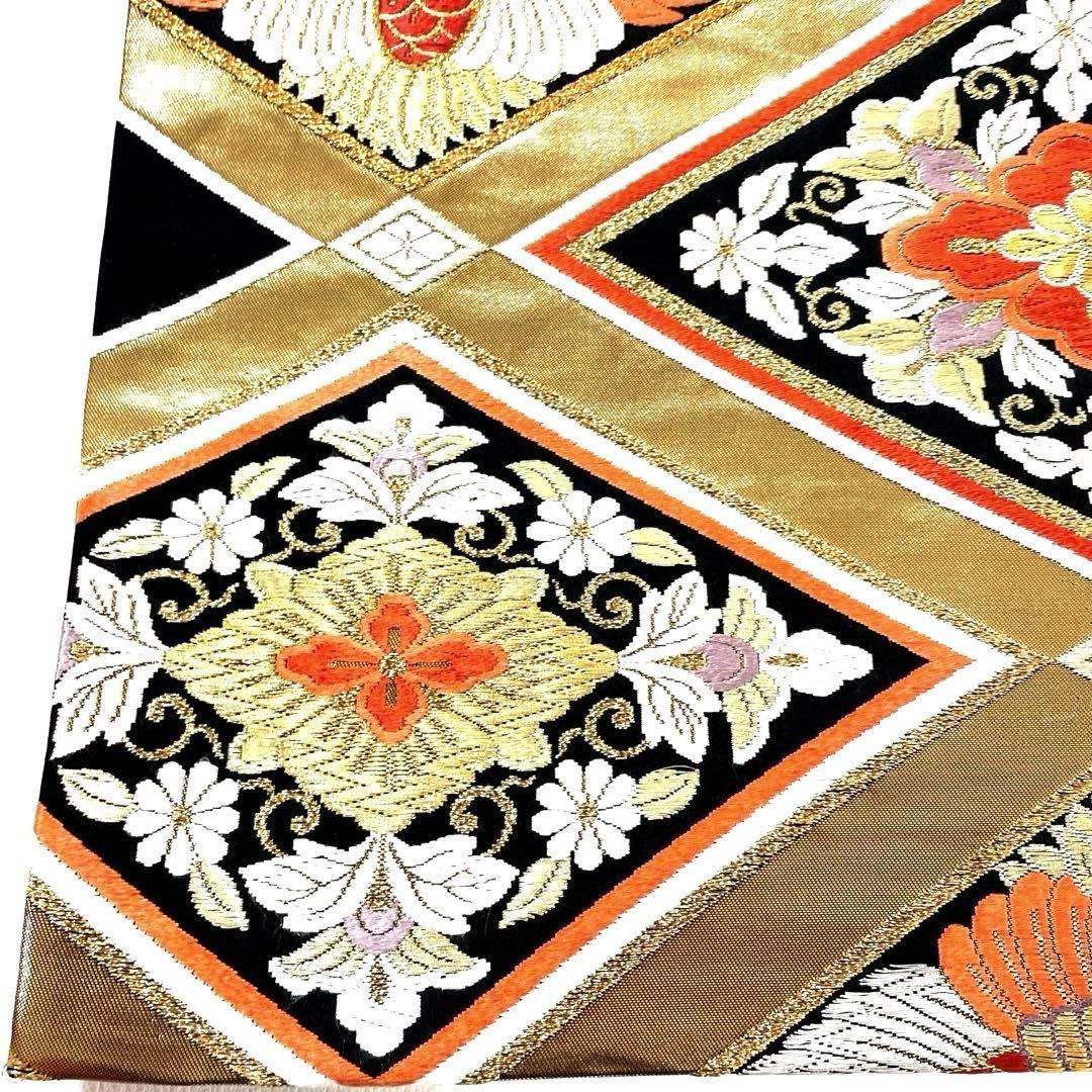 帯6560 ○藤原織物謹製 高級 正絹 六通 袋帯 花文 華文 - メルカリ