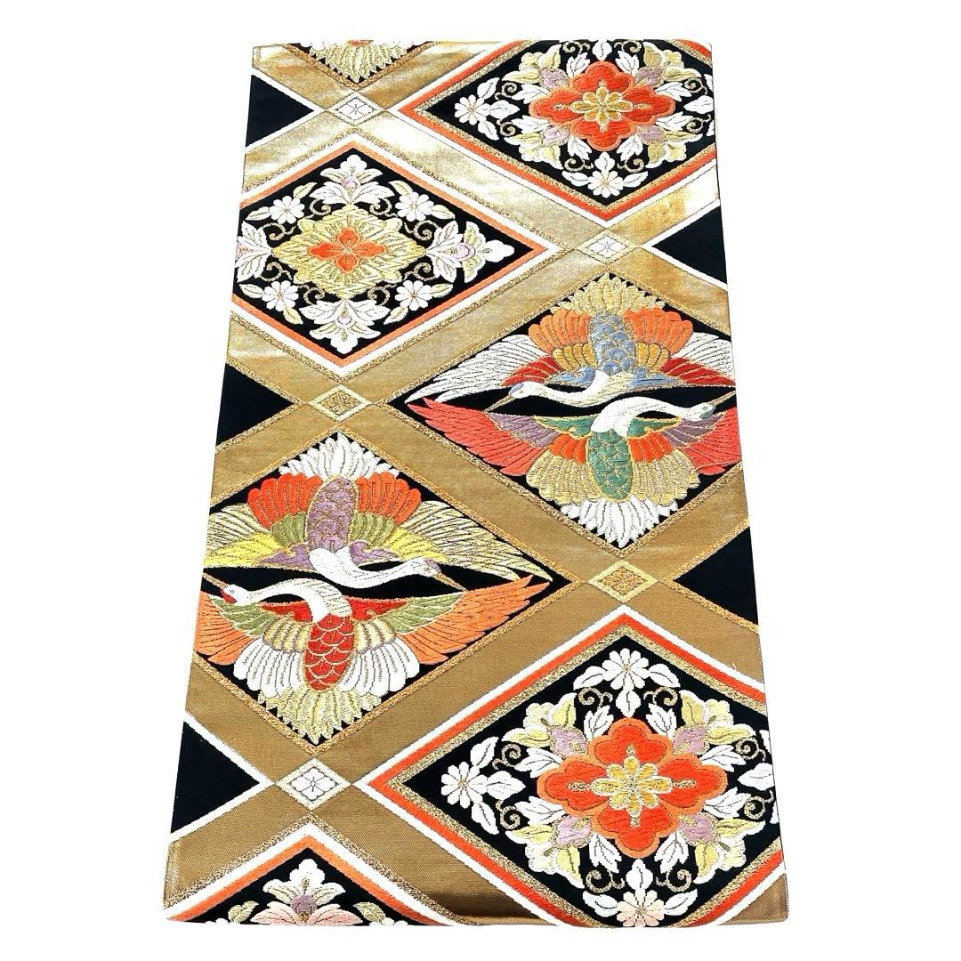 帯6560 ○藤原織物謹製 高級 正絹 六通 袋帯 花文 華文 - メルカリ