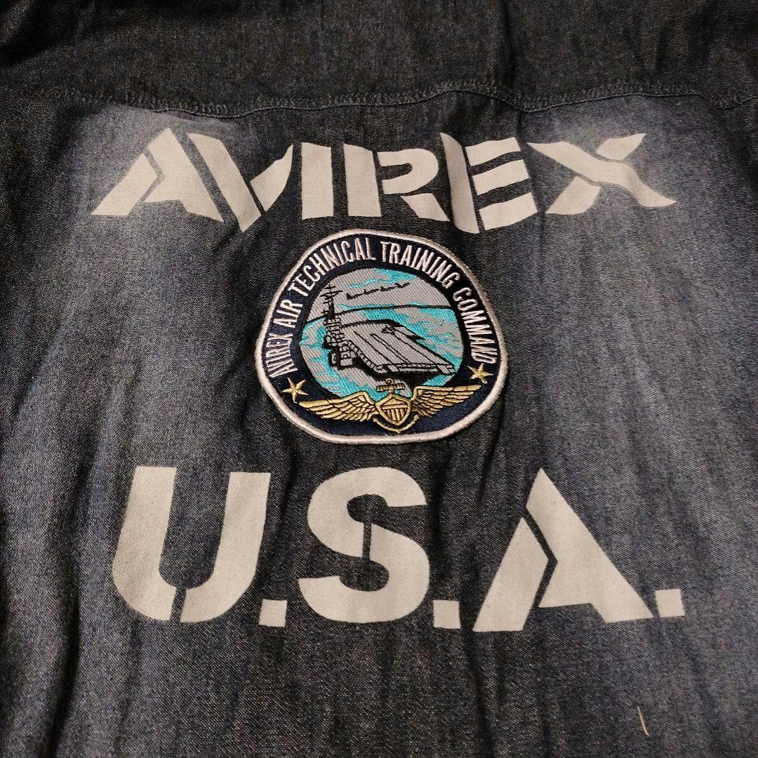 希少】アヴィレックス AVIREX オーバーオール XL バックロゴ デニム