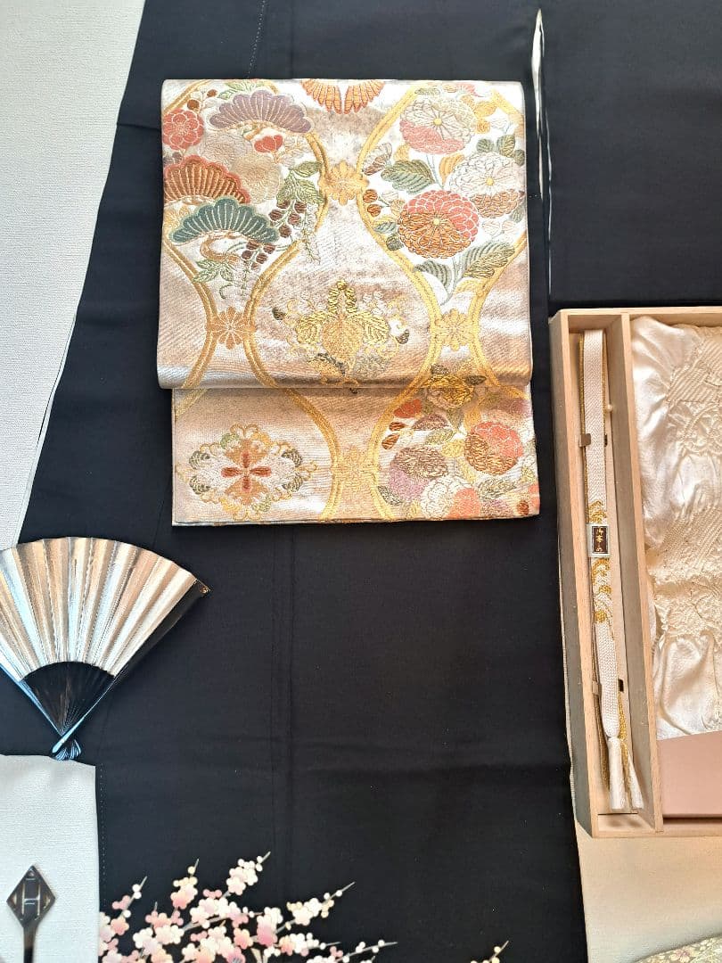 美品❇️作家もの 手描き友禅 暈し染め 比翼仕立て 5つ紋 フルセット