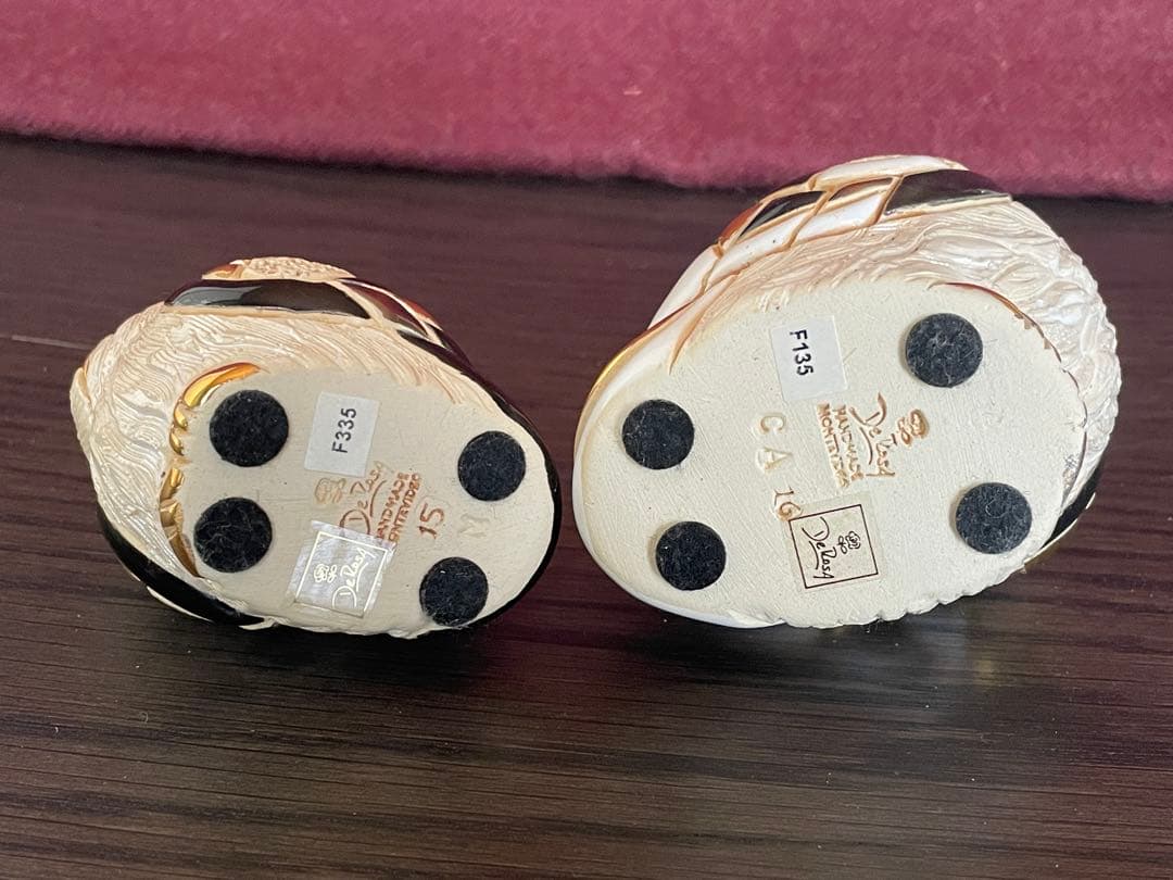 De Rosa デ・ローザ 高級 陶器 フィギュリン 置物 フクロウ セット