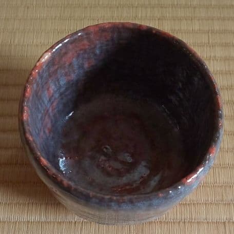 A 127 赤楽窯変茶碗 ・ 佐々木輝男造（共箱付き）
