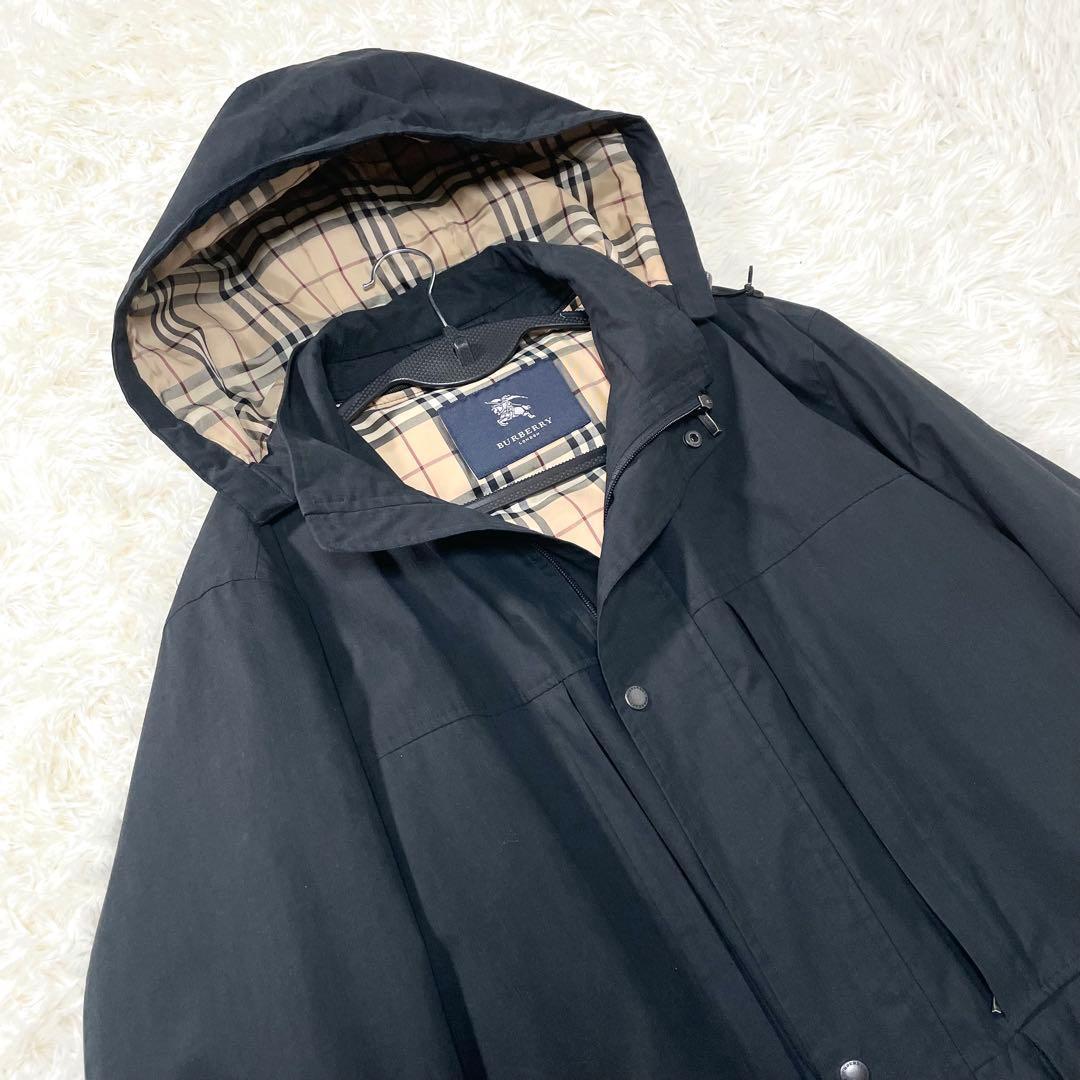 美品】バーバリーロンドン フーデッドコート XLダウンライナー ノバ