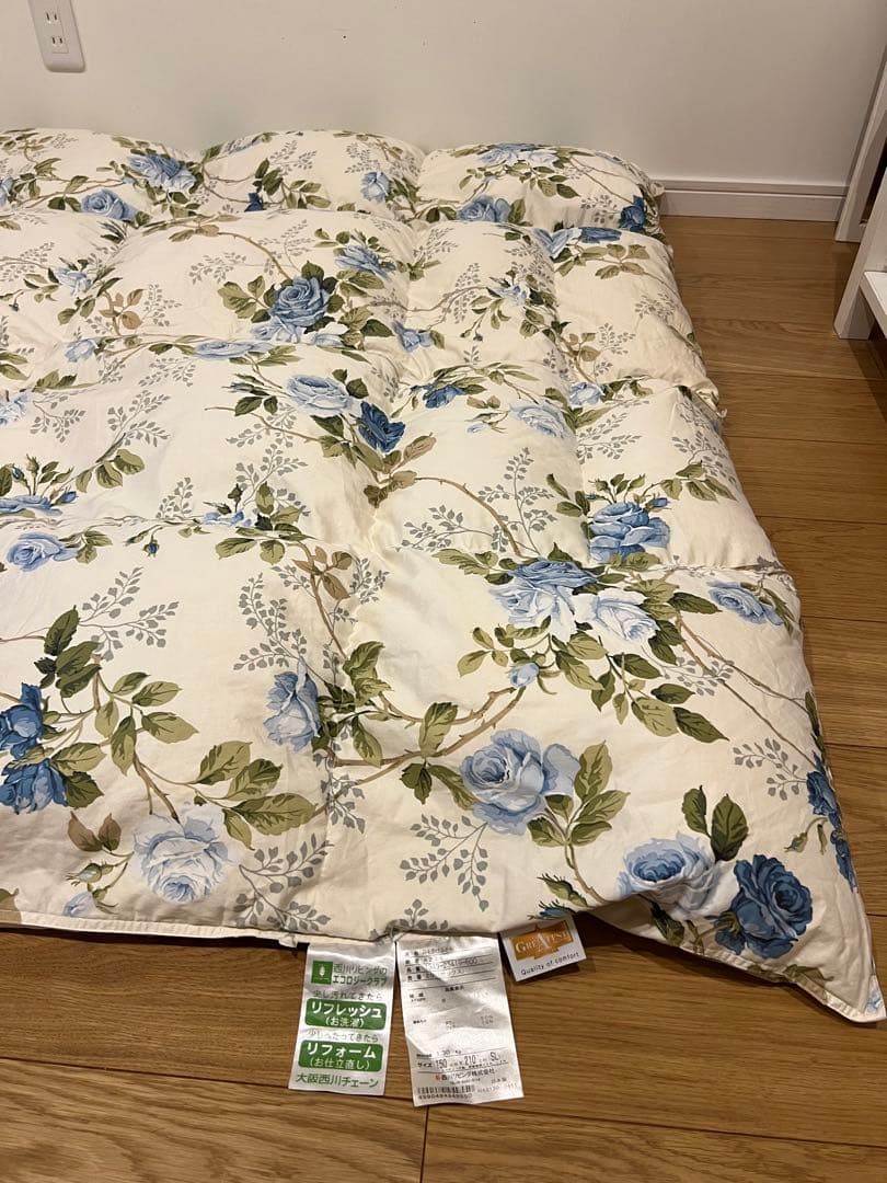 西川リビング グースダウン90% グレイテスト シングル 綿100% 1.3k