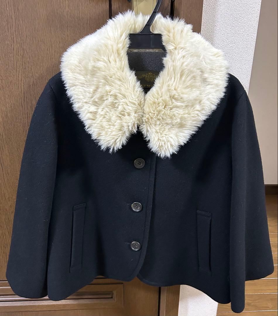 ジェーンマープル　ラムメルトンファーカラーケープジャケット　ブラック 楽天市場】【中古】 Jane Marple / プードルファー付きケープ