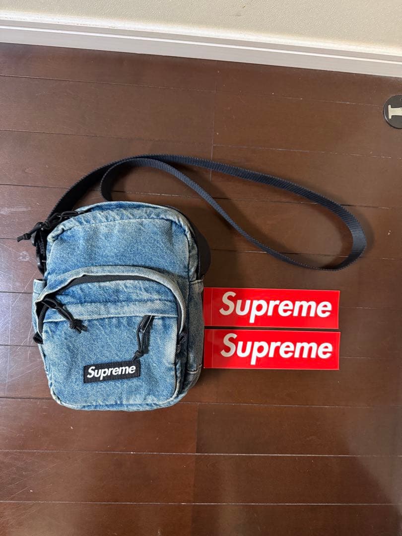 国内正規品 supreme デニム ショルダー バッグ シュプリーム ブルー Supreme デニム ショルダーバッグ | ブルー | FARFETCH JP