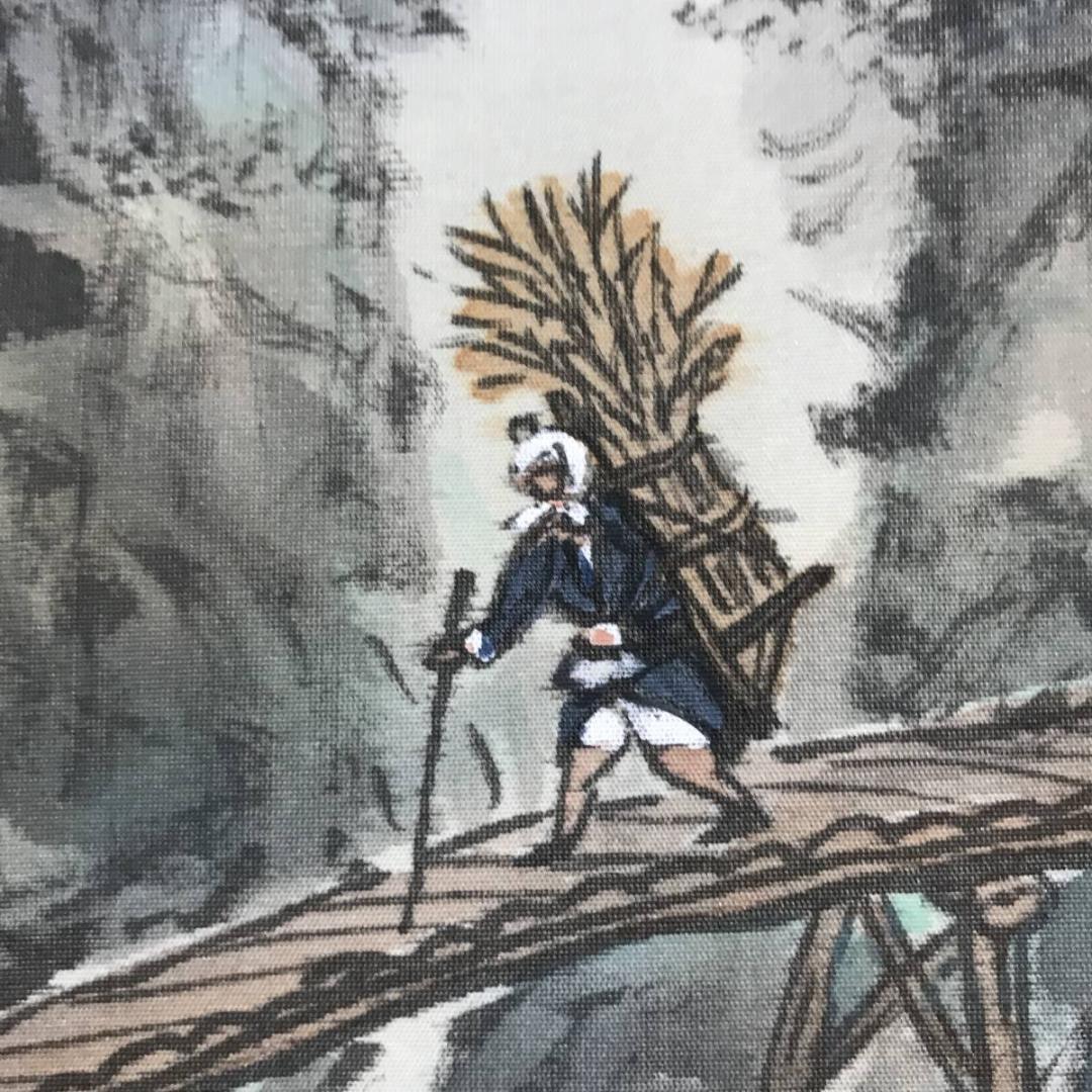 真作】吉沢寒泉/渓山佳趣図/深山帰樵図/山水人物図/掛軸/名家伝来AB-896