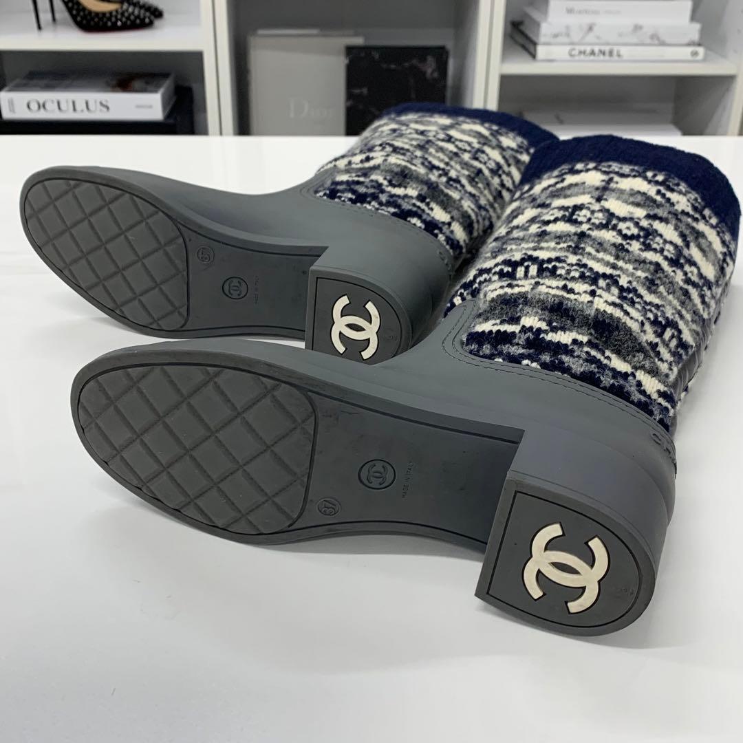 シャネル ラバー ニット ココマーク ノルディック ロングブーツ - メルカリ