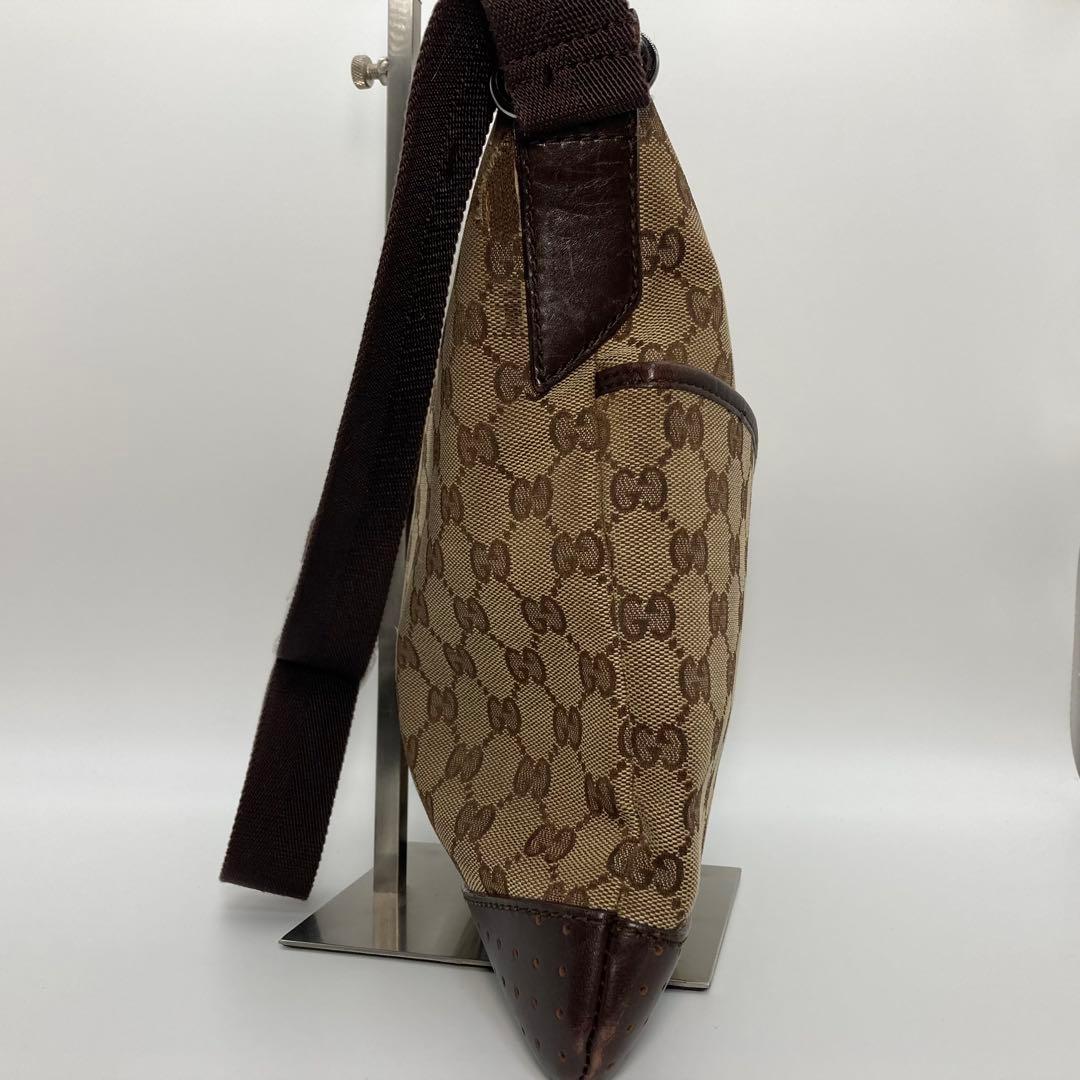 オールドグッチ GGキャンバス ショルダーバッグ ベージュブラウン