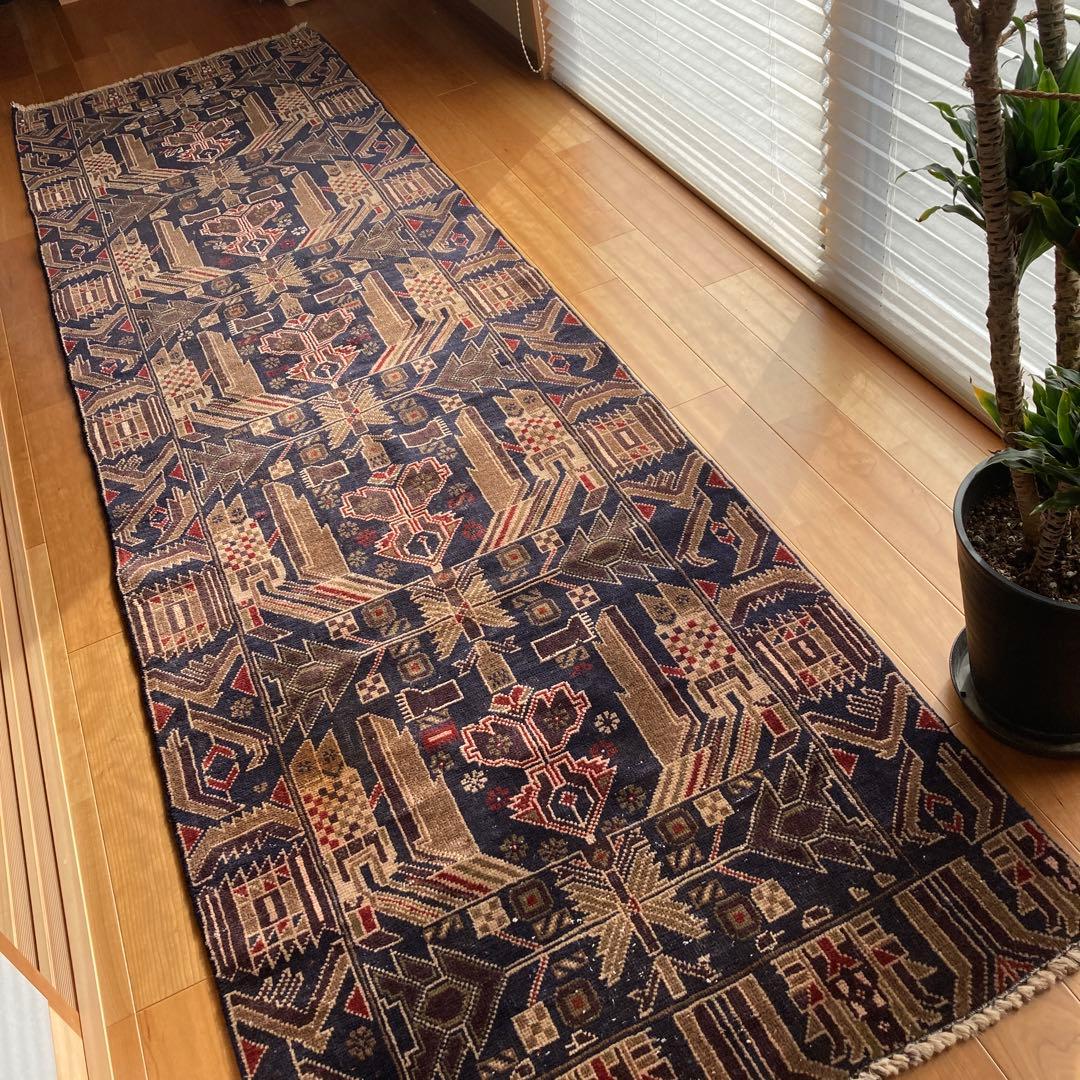 トライバルラグ バルーチ ランナーラグ①ヴィンテージラグ バルーチ