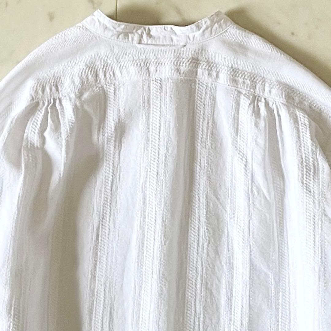 美品＊45R インドカラミレースのビッグーグーシャツ 2 白 R刺繍 日本製