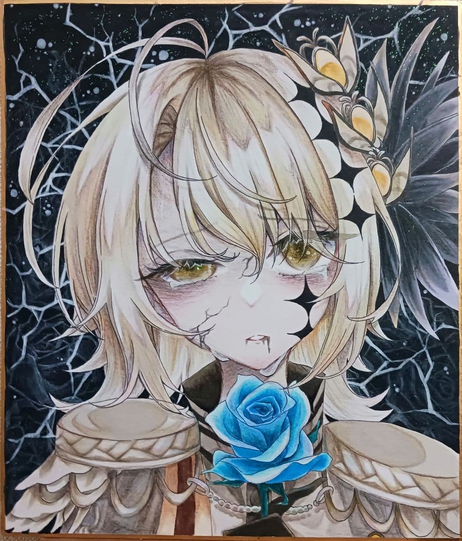 f*X様 魔法少女ノ魔女裁判 まのさば 蓮見レイア 魔女化 手書きイラスト