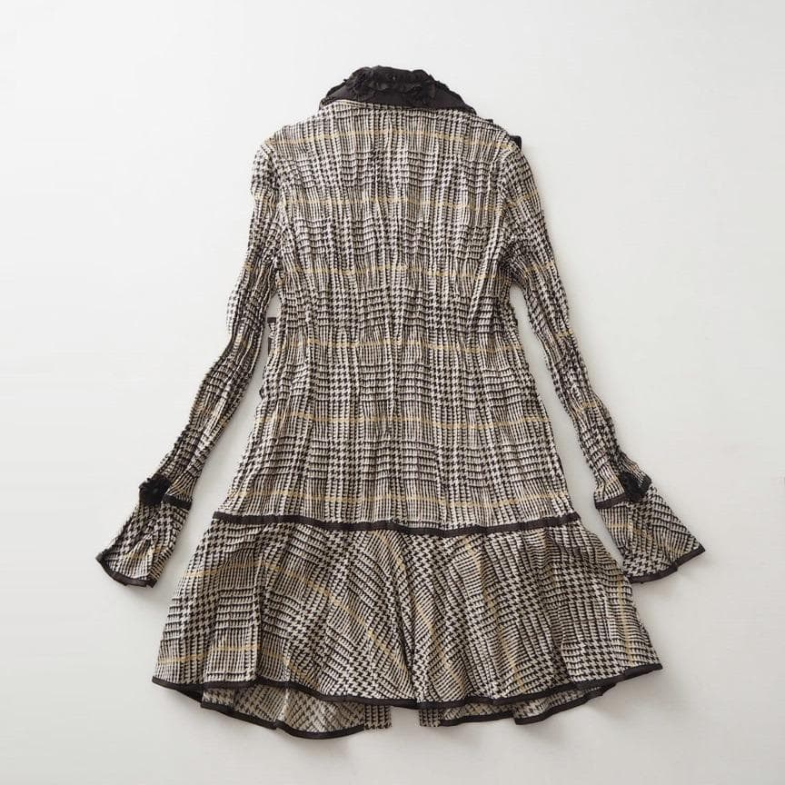 NOKO OHNO ノコオーノ フラワー プリーツ ジャケット チェック柄 40