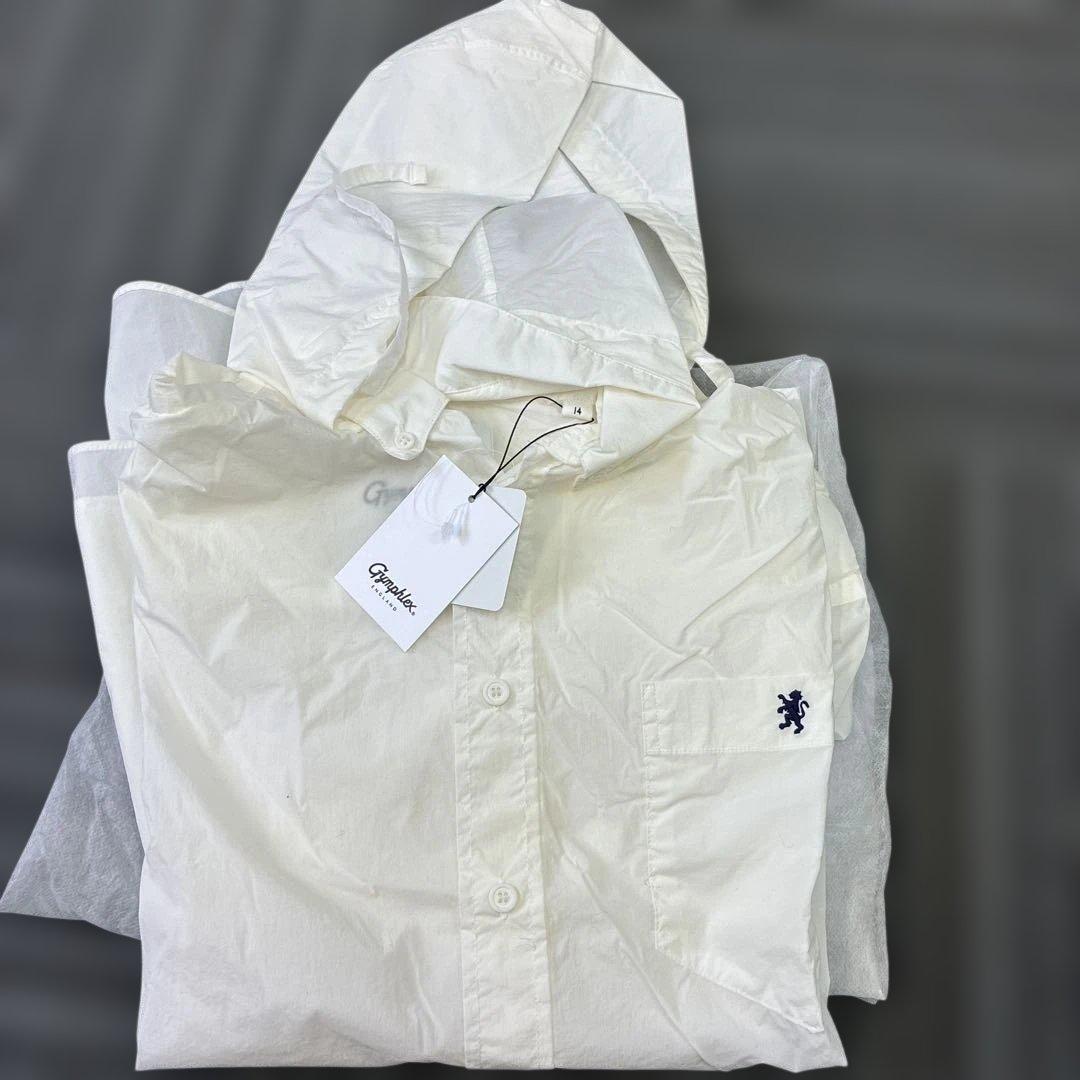 Gymphlex ホワイト長袖シャツ GYMPHLEX（ジムフレックス） 長袖 ボタンダウンシャツ 白シャツ