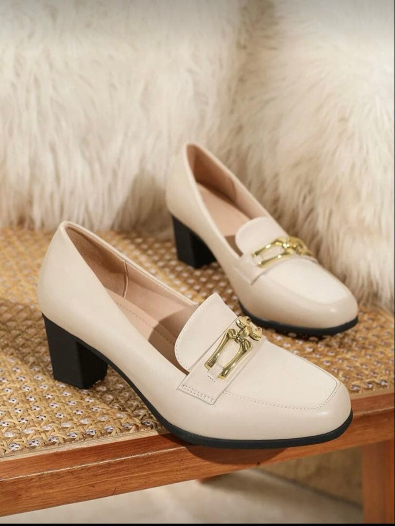 ホワイトローファー 中ヒール ph7+ ph7+/ピアッカセッテ