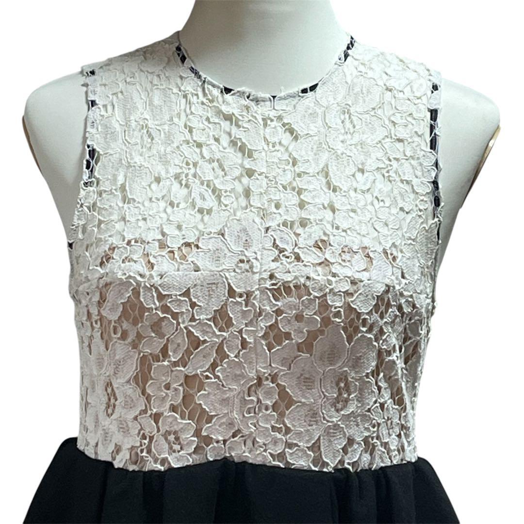 美品】ヨーコチャン レースドッキングギャザーワンピース 40 L - メルカリ