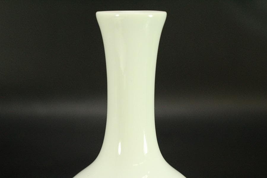 中国美術 台湾 暁芳窯 蔡暁窯 釉裏紅 青花 唐子紋 瓶 台付(A967