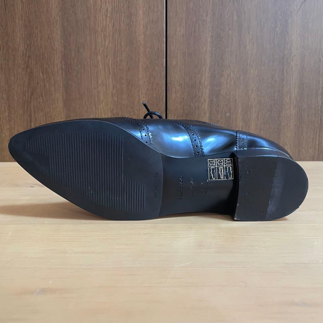 美品✨定価9万　セルジオロッシ　レースアップフラットシューズ　22.5cm