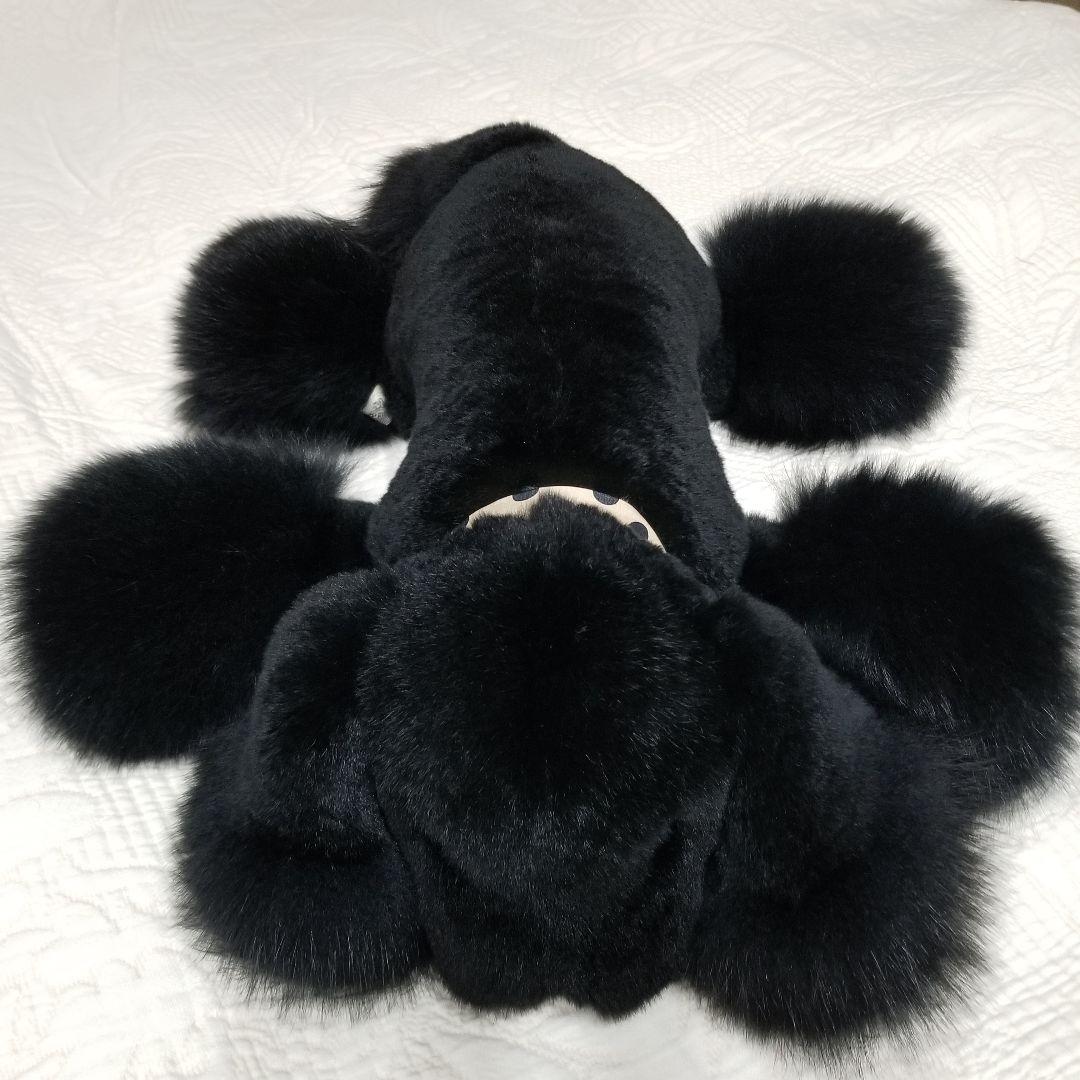 リアルファー フォックス レキッシュ ブラック 犬ぬいぐるみ - メルカリ