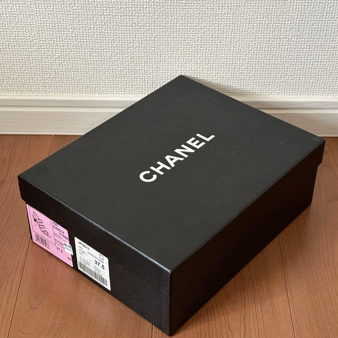 CHANEL 花柄メッシュサンダル 37.5C 24〜24.5㎝ ハイヒール