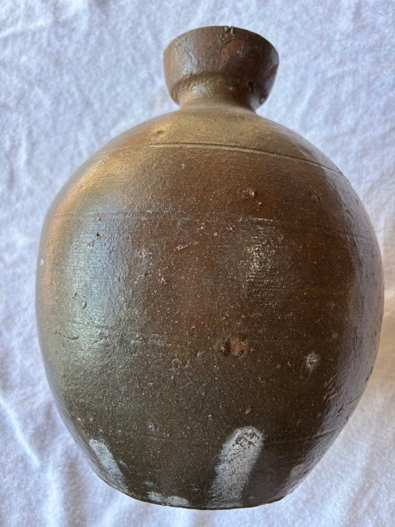 備前焼 大型徳利 無釉焼き締め 骨董品 アンティーク置物