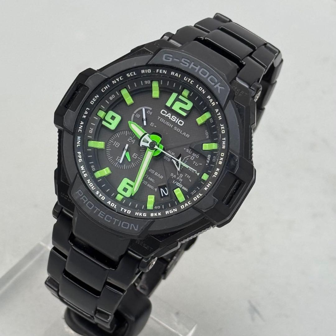 極美品 G-SHOCK G-1400 タフソーラー グリーン メタルバンド仕様