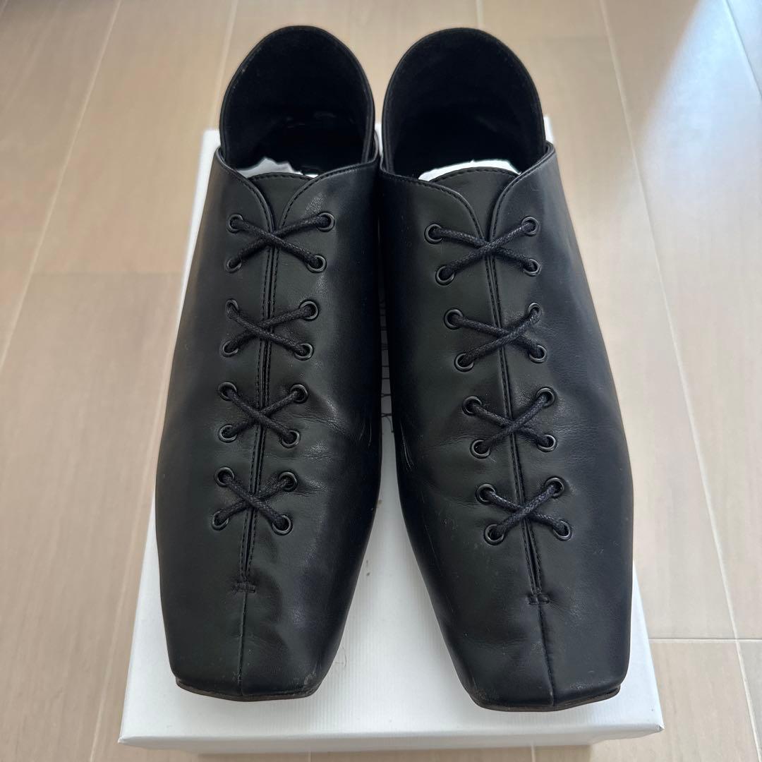 STUDIO DOE ブラックレザー レースアップシューズ - メルカリ