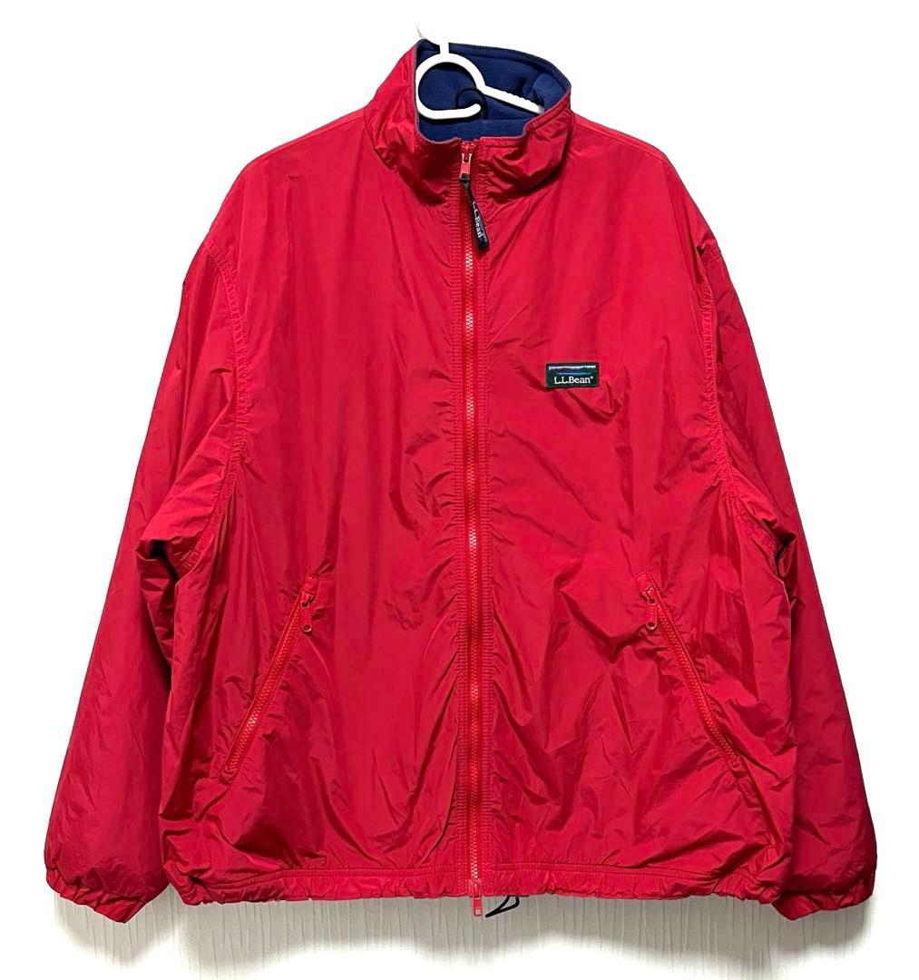 美品　L.L.Bean エルエルビーン ナイロンジャケット 裏フリース レッドL