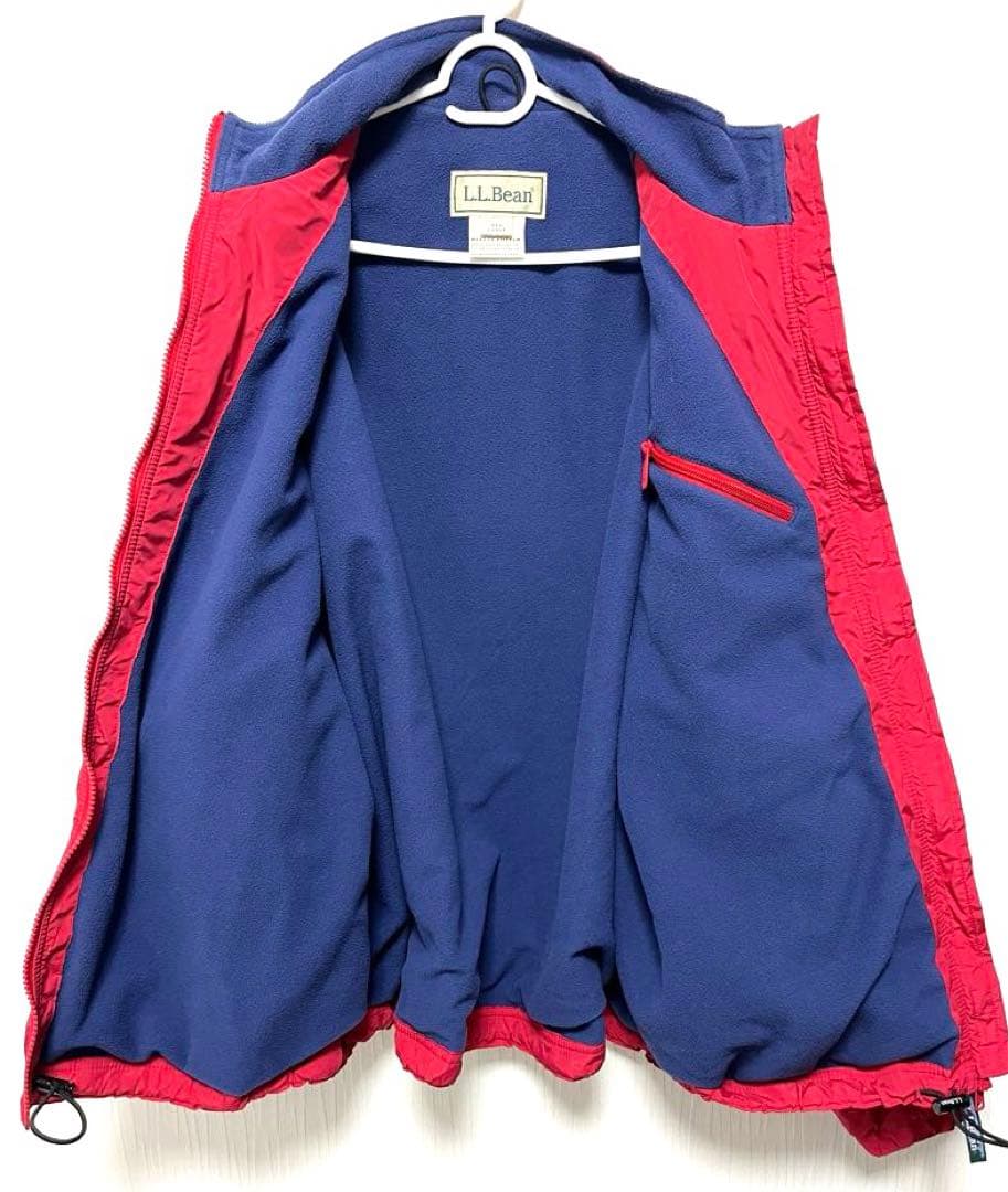 美品　L.L.Bean エルエルビーン ナイロンジャケット 裏フリース レッドL