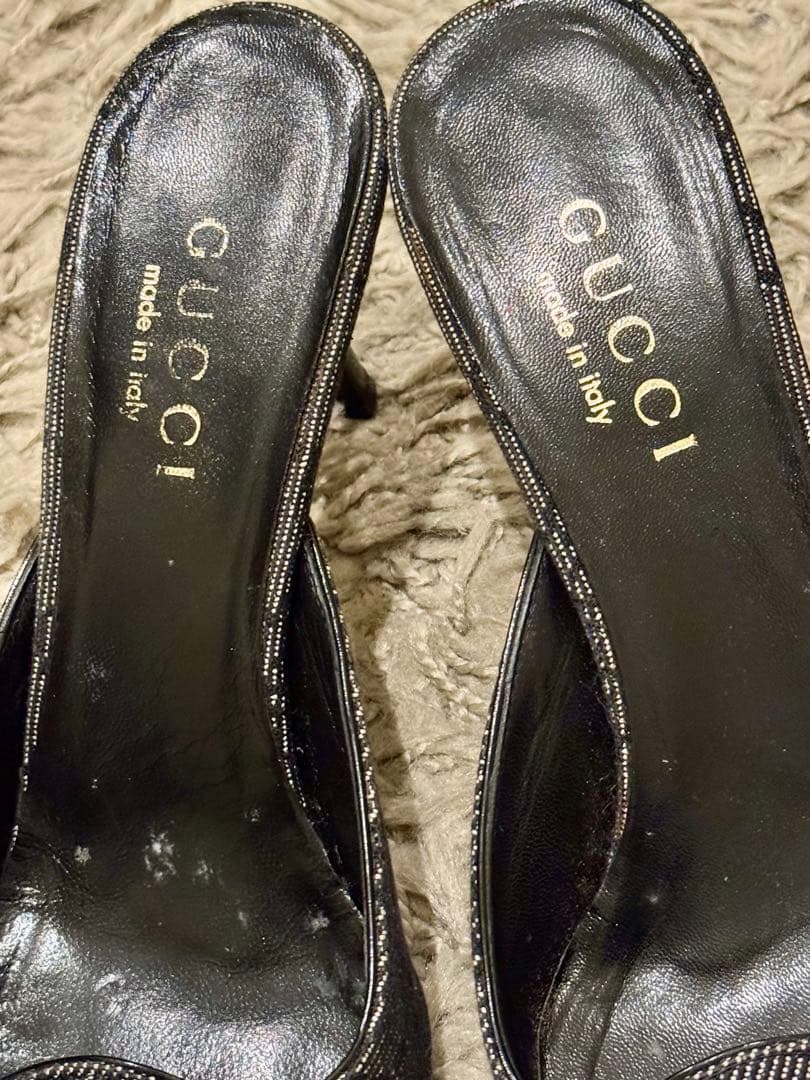 GUCCI グッチ GGデニムミュール ブラック 箱付 24〜24.5 美品 - メルカリ