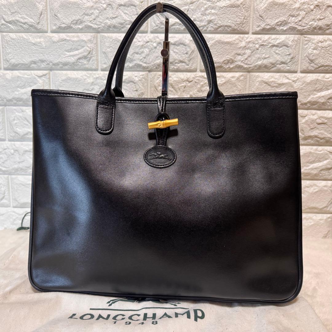 Longchamp ロンシャン ロゾ ハンドバッグ ブラック ゴールドトグル