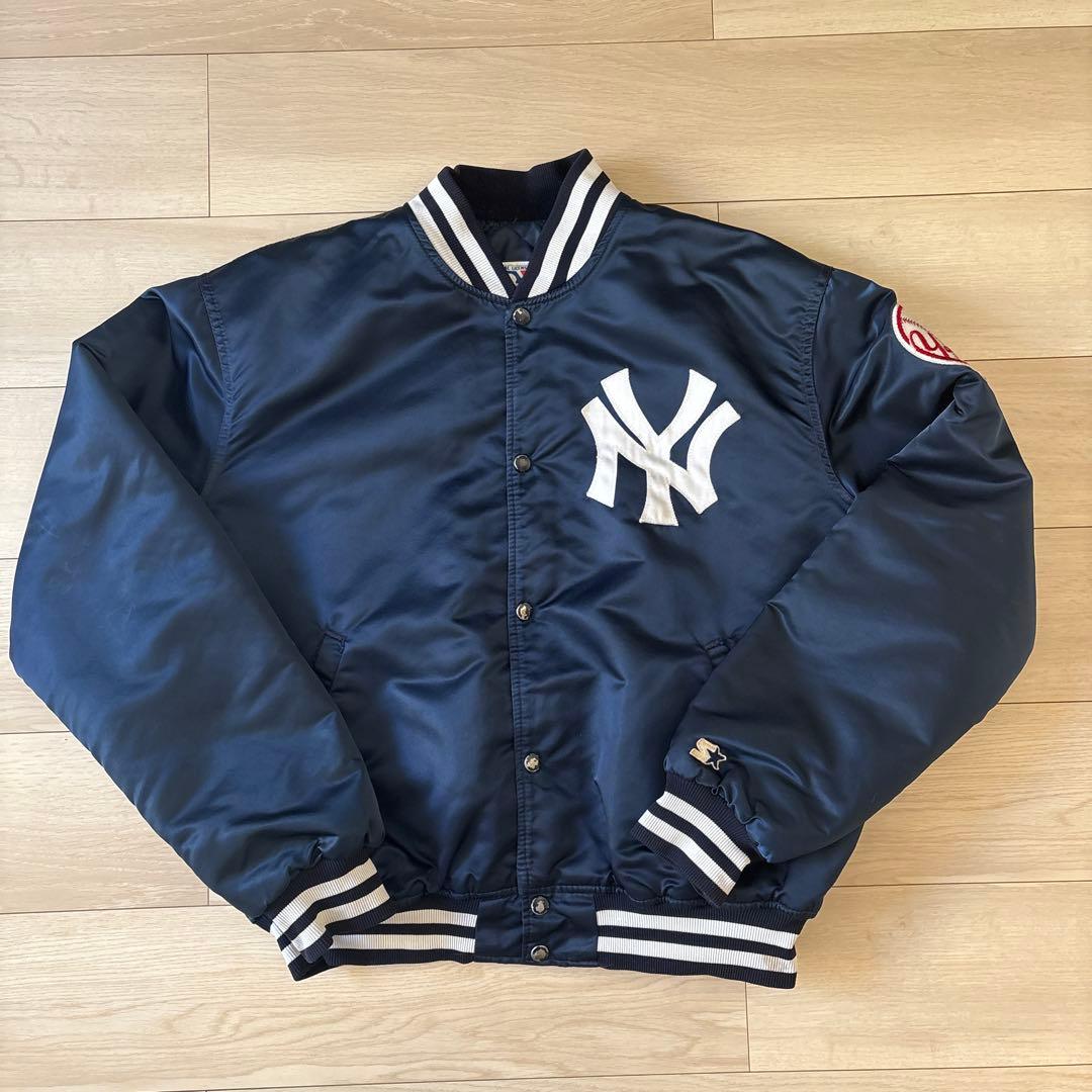 80s USA製　スターター　ニューヨークヤンキース　サテン　スタジャン 80's STARTER ''ニューヨーク・ヤンキース'' サテンスタジャン 表記(L