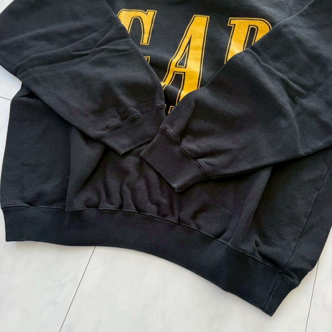 希少80s～90s【OLD GAP】スウェット・デカロゴ ◇黒・L・旧タグ 韓国