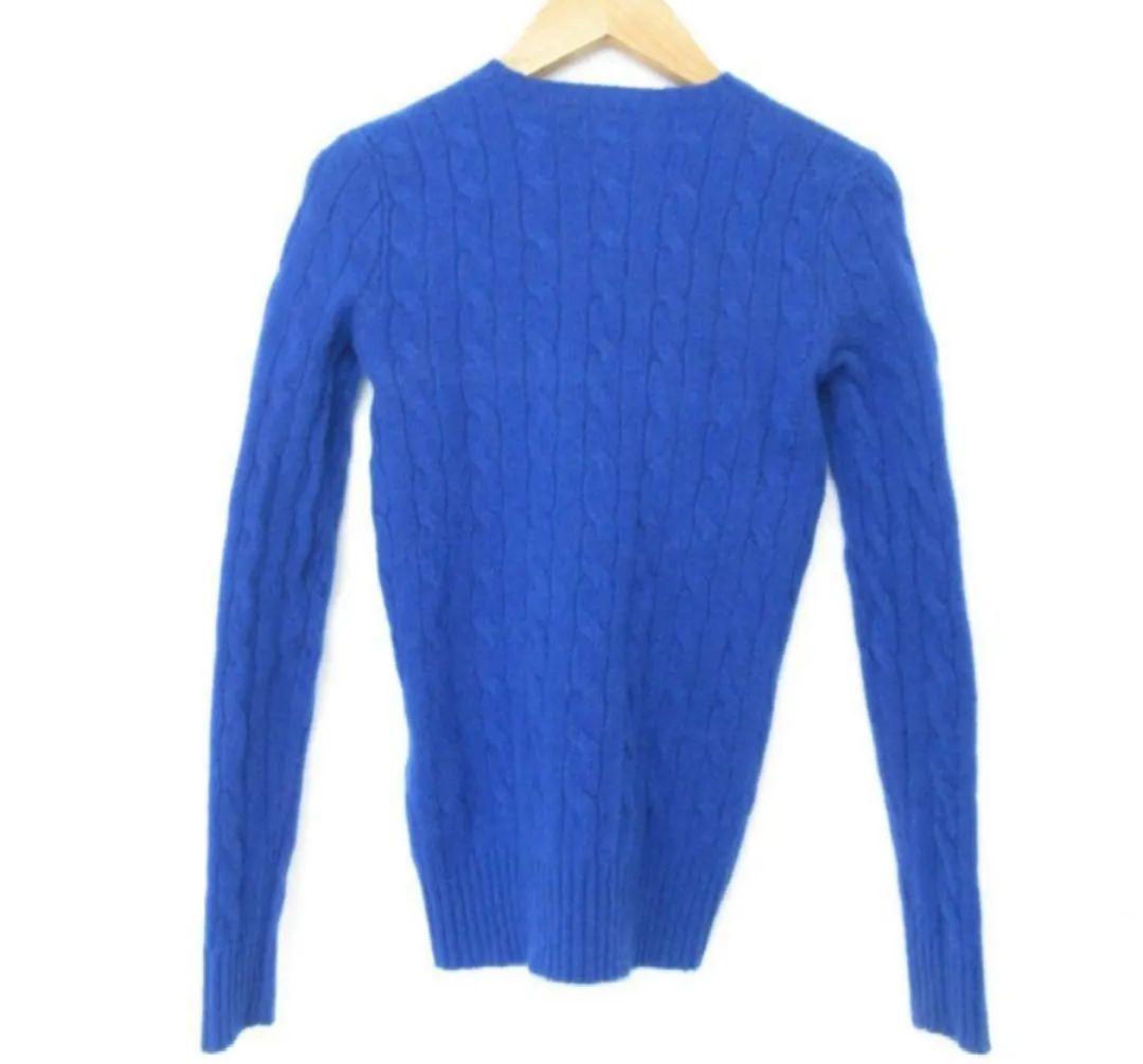 極美品】ポロラルフローレン ケーブルニット カシミヤ混 ブルー XS