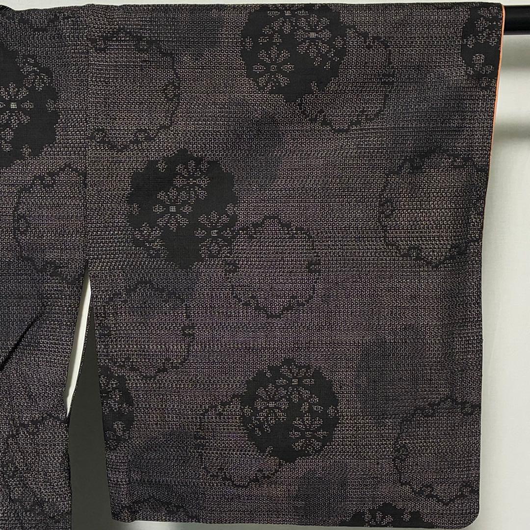 D219 本場結城紬 雪輪 花 正絹 着物 袷 - メルカリ