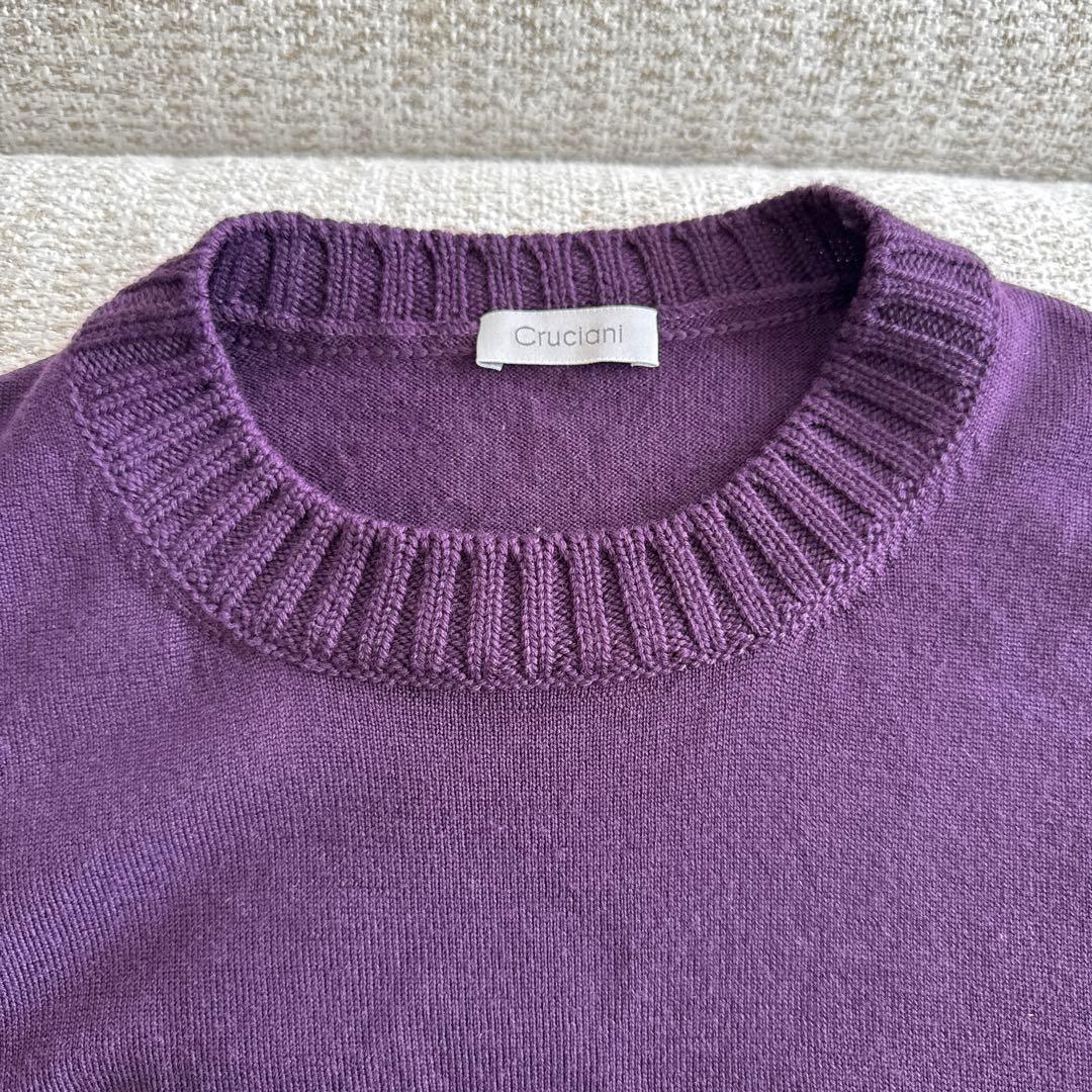 cruciani ウールニット セーター 48 パープル バーガンディ色 - メルカリ