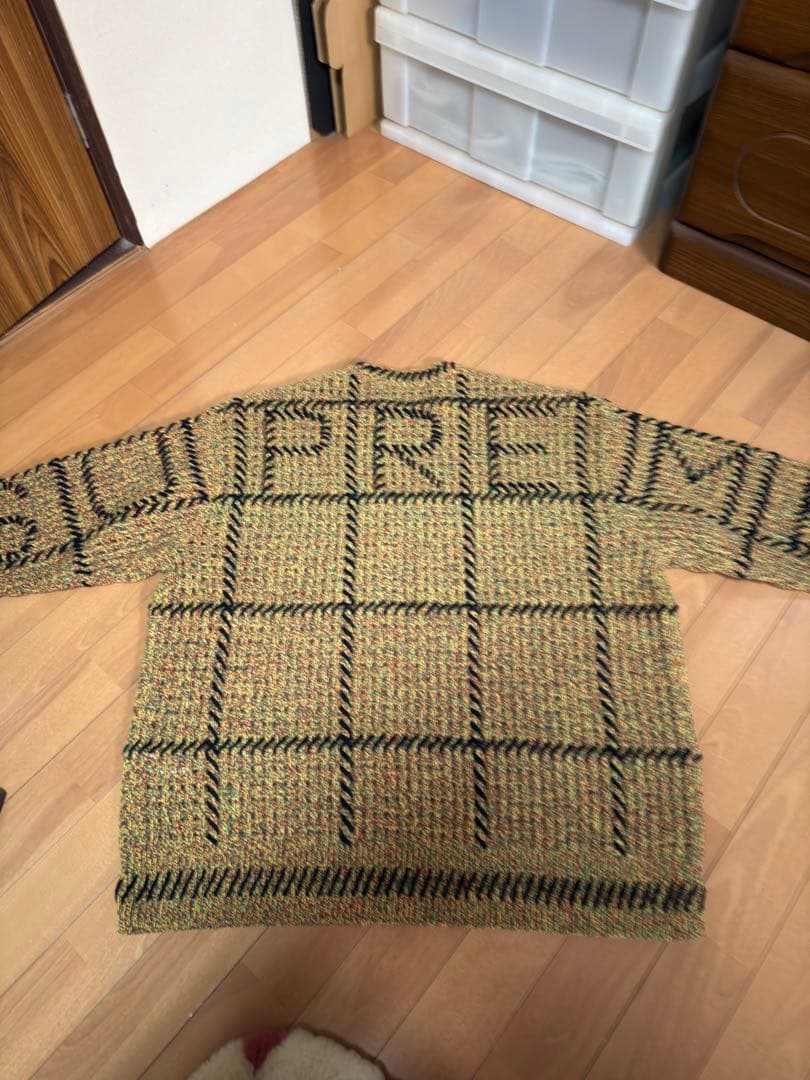 シュプリーム キルトステッチセーター イエロー Lサイズ - メルカリ