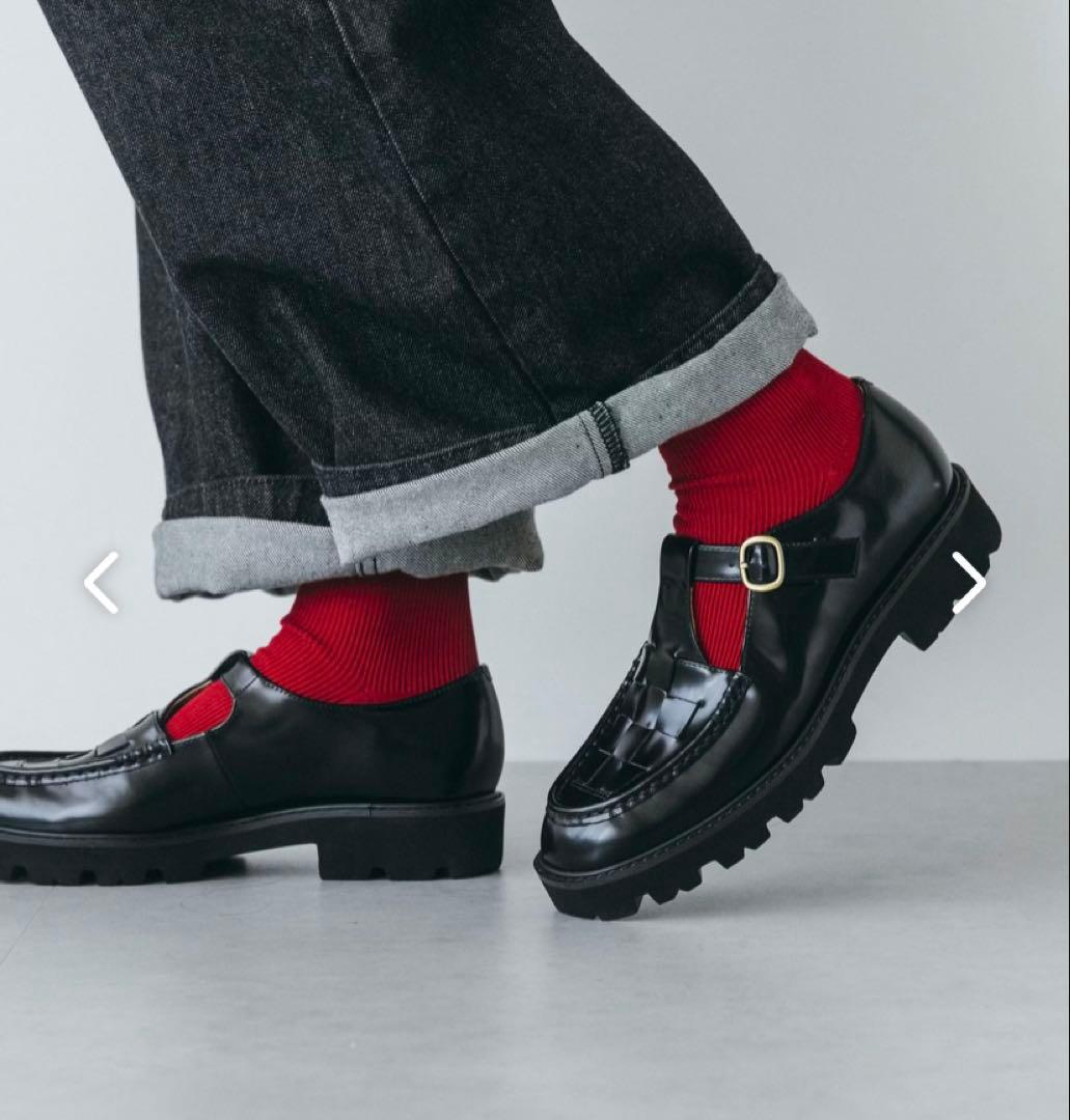 黒い編み込みデザインローファー - メルカリ