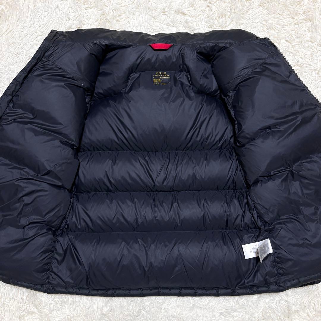 ポロラルフローレン ダウンジャケット M相当 ロゴ ブラック 肉厚 近年