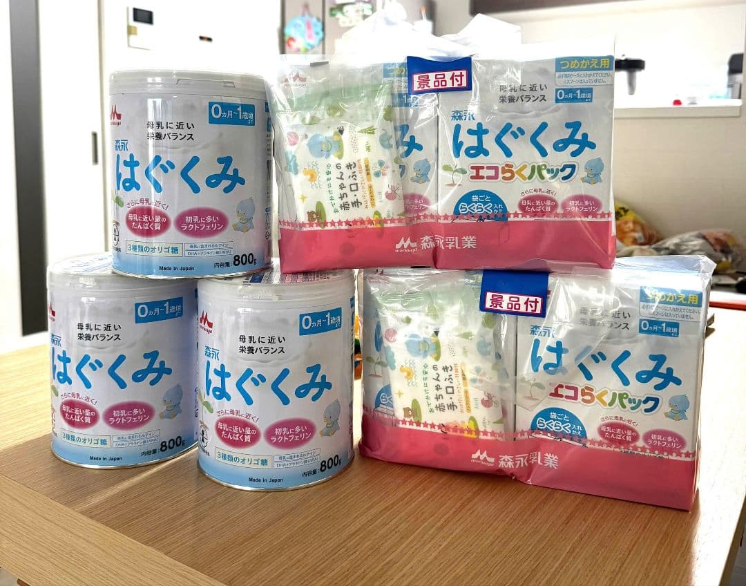 新品未使用、はぐくみ 800g エコらくパック*2セット、缶800*3 粉ミルク Amazon.co.jp: 森永 エコらくパック つめかえ用 はぐくみ 800g (400g×2