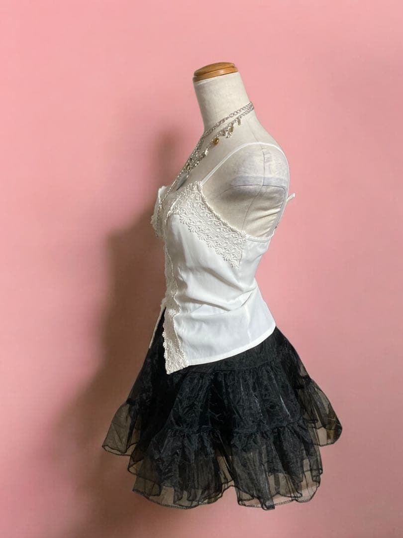 レア90sヴィンテージレースキャミコルセットy2kフェアリーグランジ