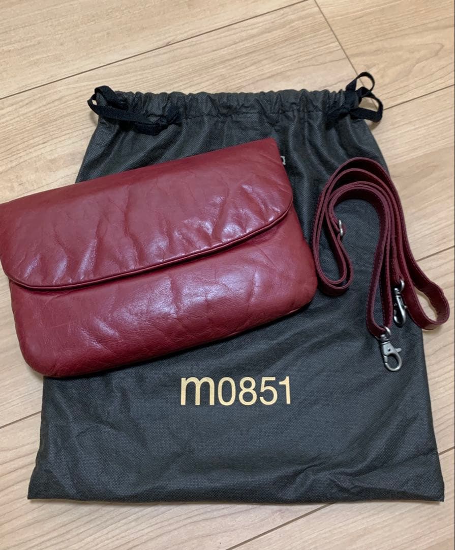 m0851 ショルダーバッグ レッド クラッチバッグ