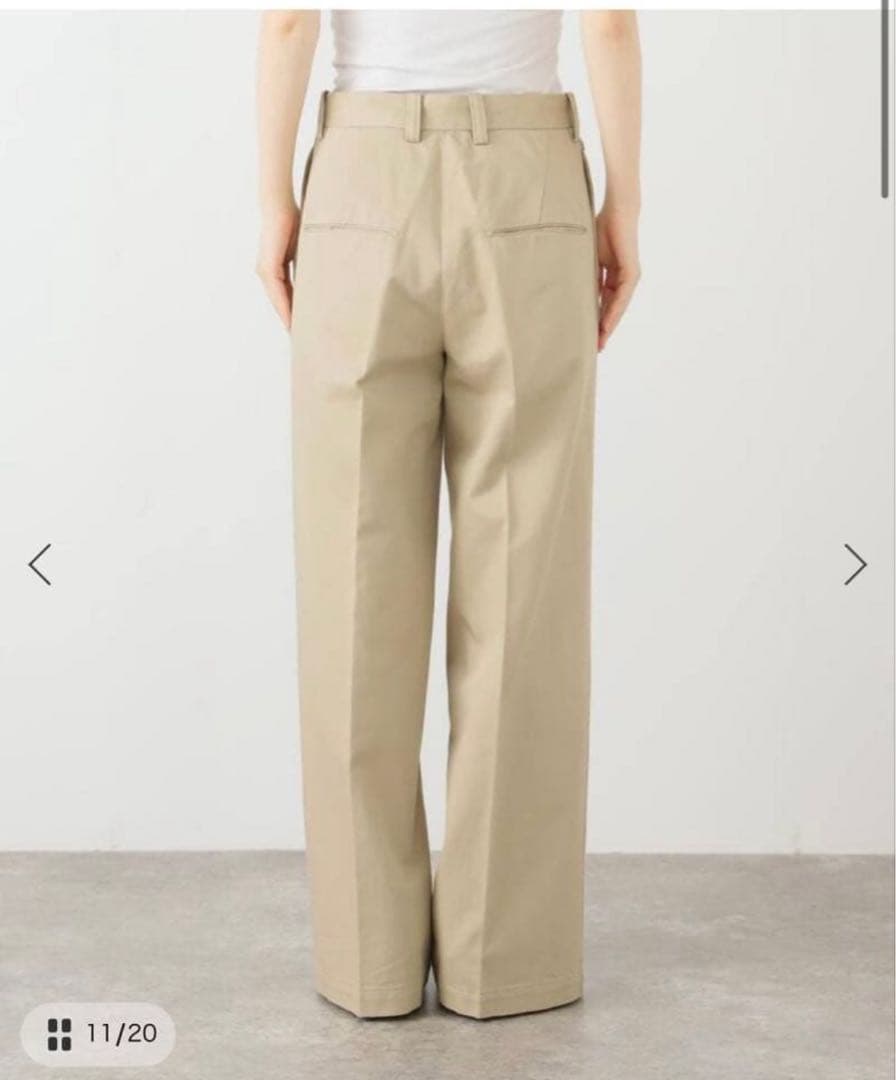 今期2025/タグ付き新品/L'Appartement ワイドチノパンツ - パンツ在庫